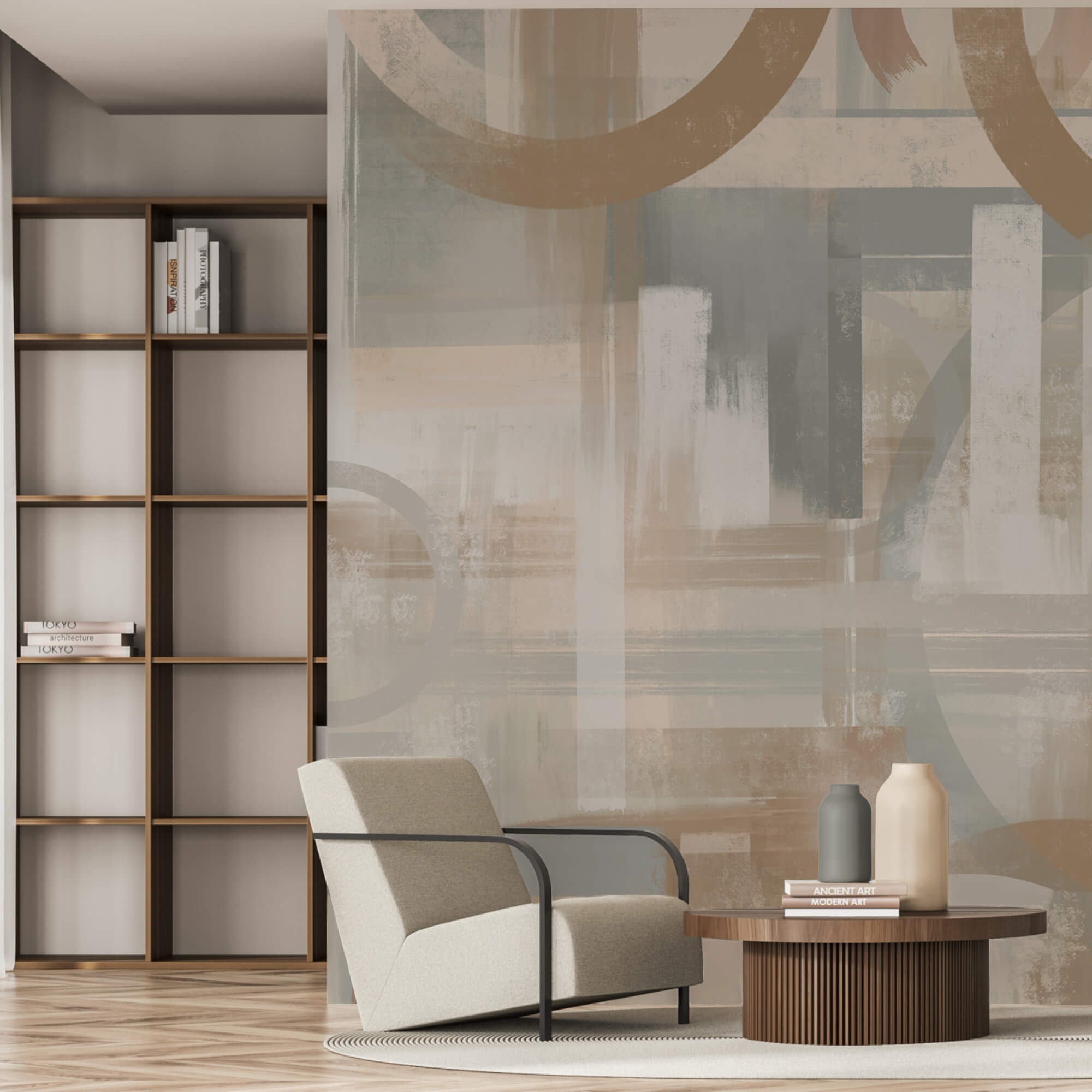 Pintura de círculos e linhas