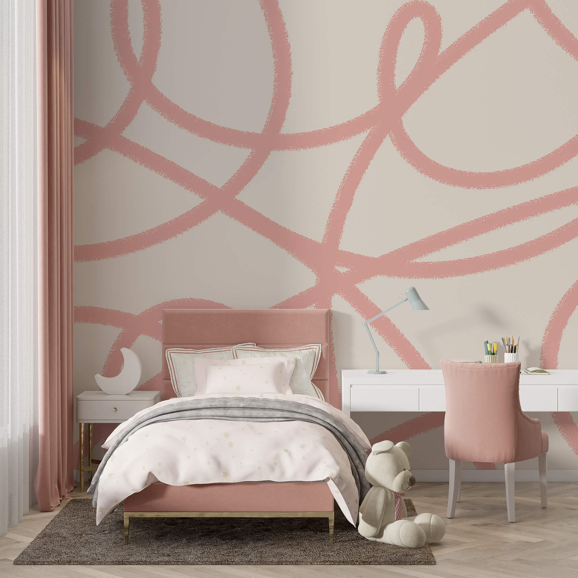 Linhas rosa sobre fundo branco