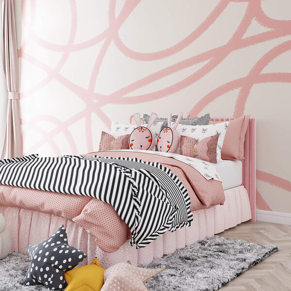 Linhas rosa sobre fundo branco