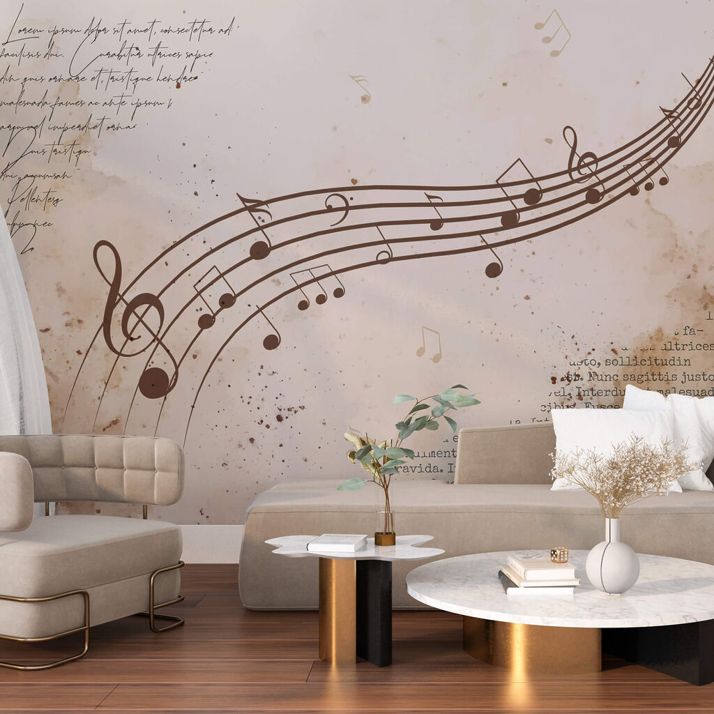 Notas musicais numa partitura Notas musicais numa partitura