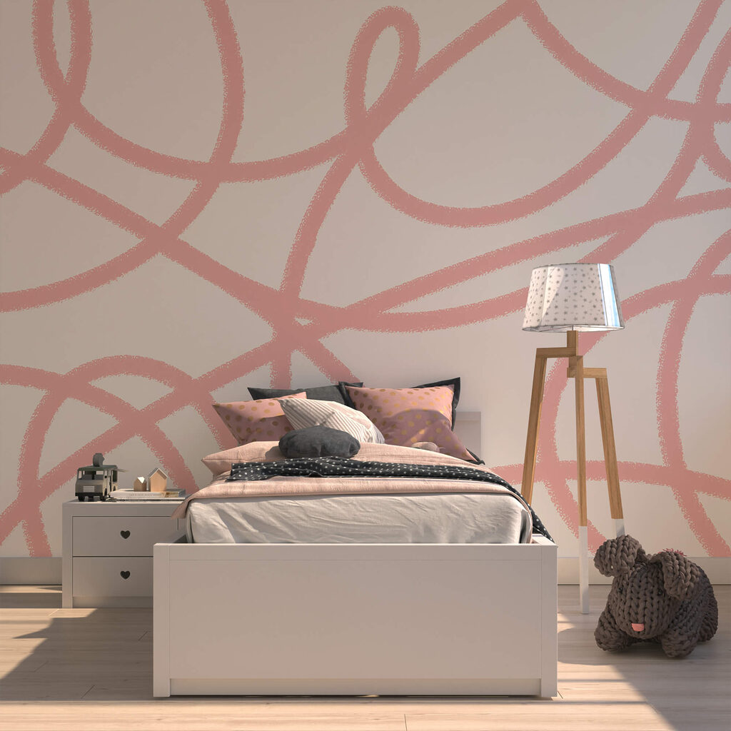 Linhas rosa sobre fundo branco