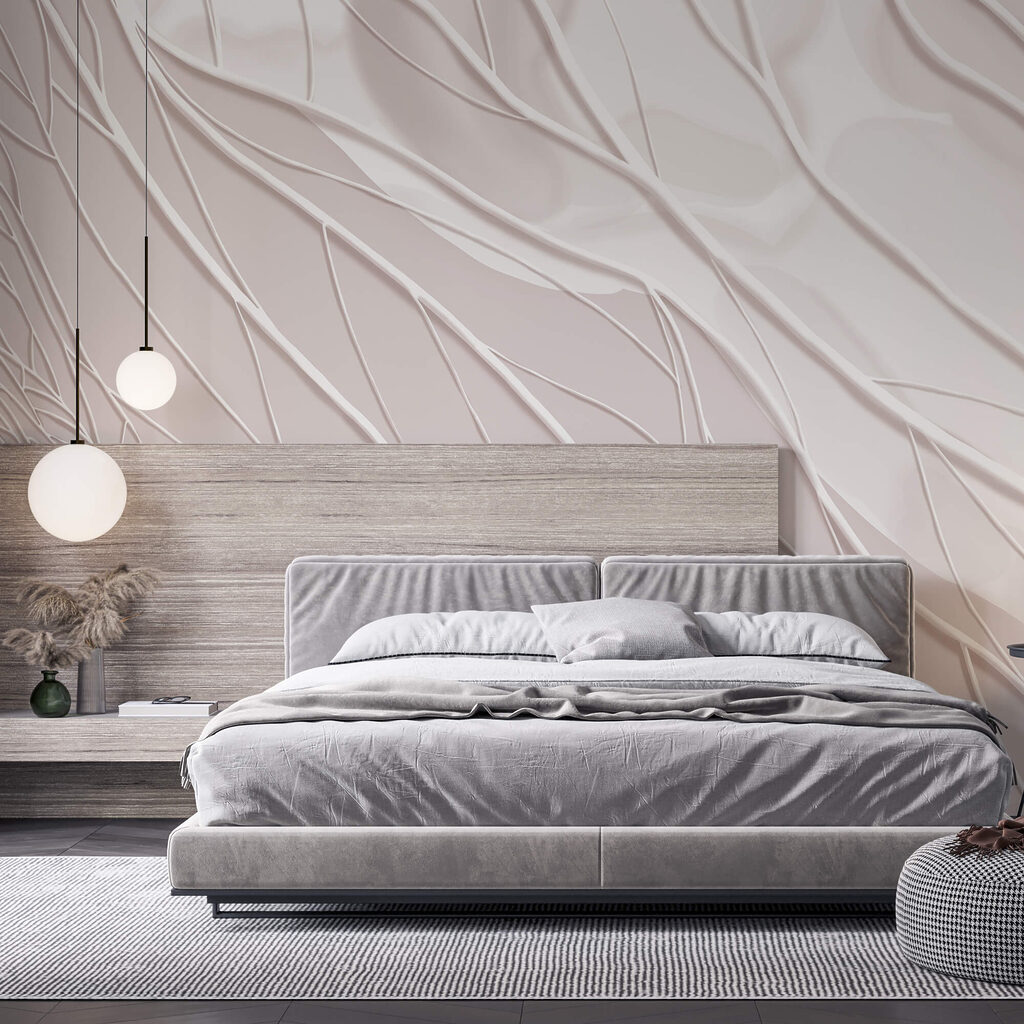 Linhas brancas numa superfície branca