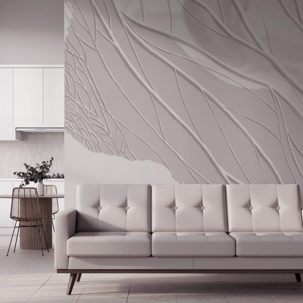 Linhas brancas numa superfície branca