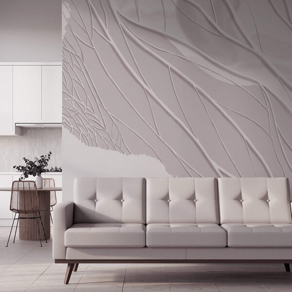 Linhas brancas numa superfície branca