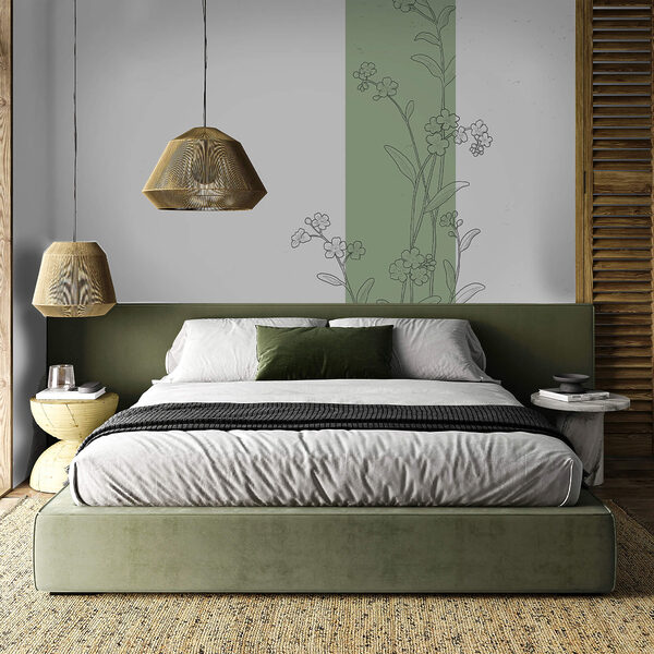 Desenho de flores e folhas