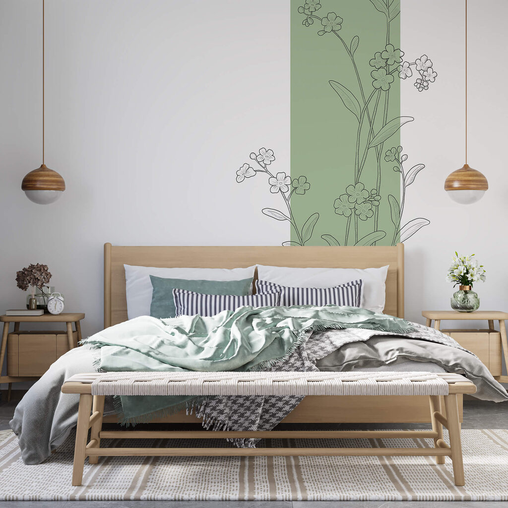 Desenho de flores e folhas