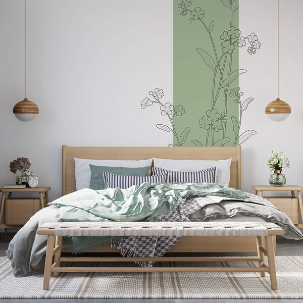 Desenho de flores e folhas