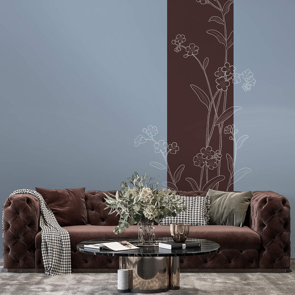 Flores elegantes sobre um fundo de dois tons