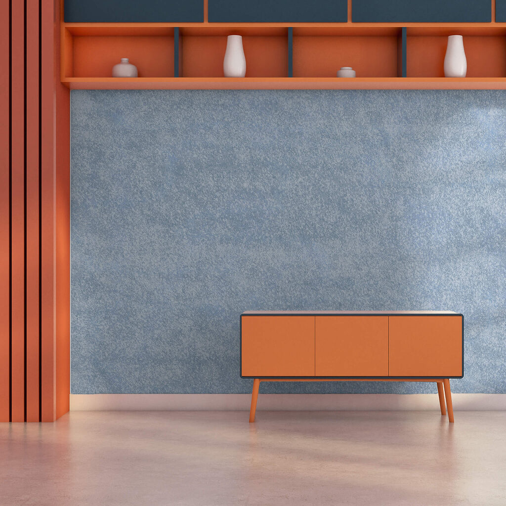 Superfície salpicada de azul e branco