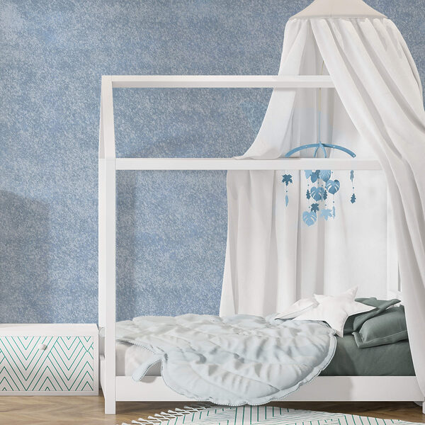 Superfície salpicada de azul e branco