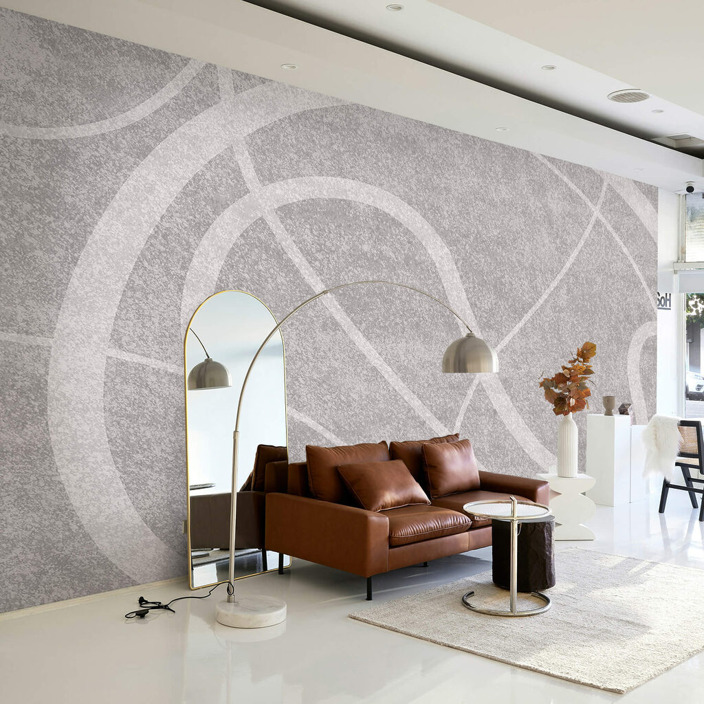 Desenho abstrato cinza e branco