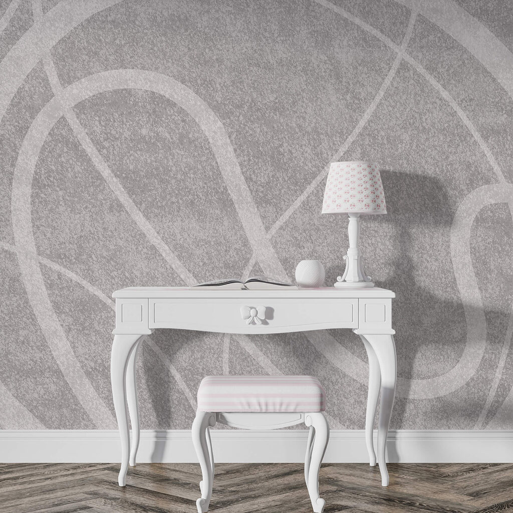 Desenho abstrato cinza e branco