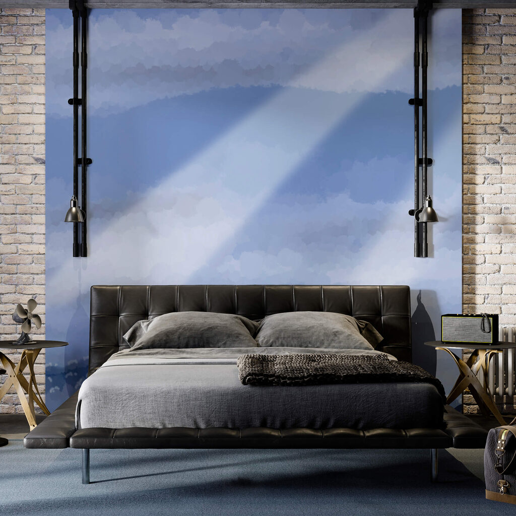 Nuvens e raios de luz no céu