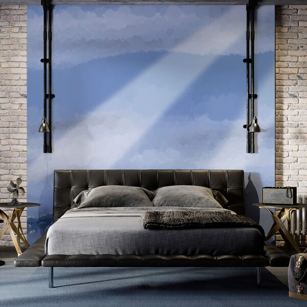 Nuvens e raios de luz no céu