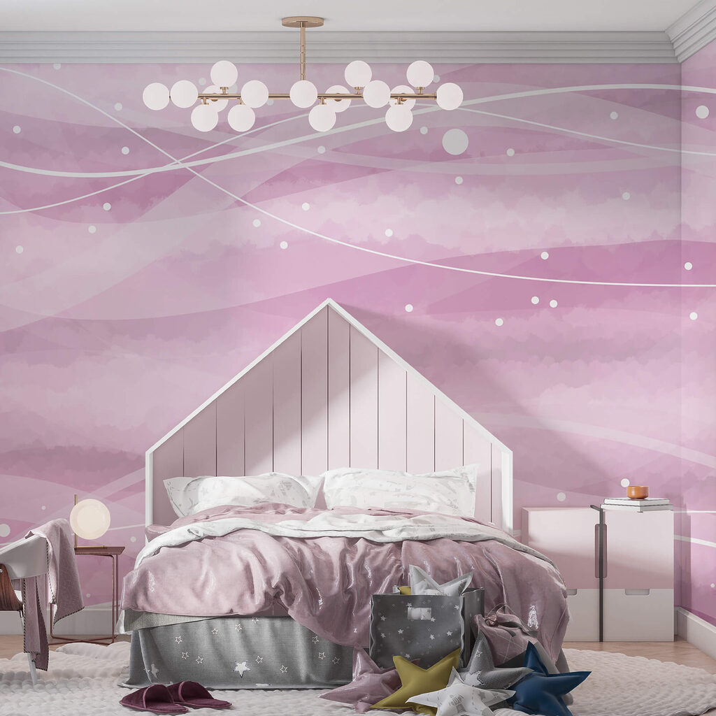 Fundo rosa com linhas e pontos brancos Fundo rosa com linhas e pontos brancos