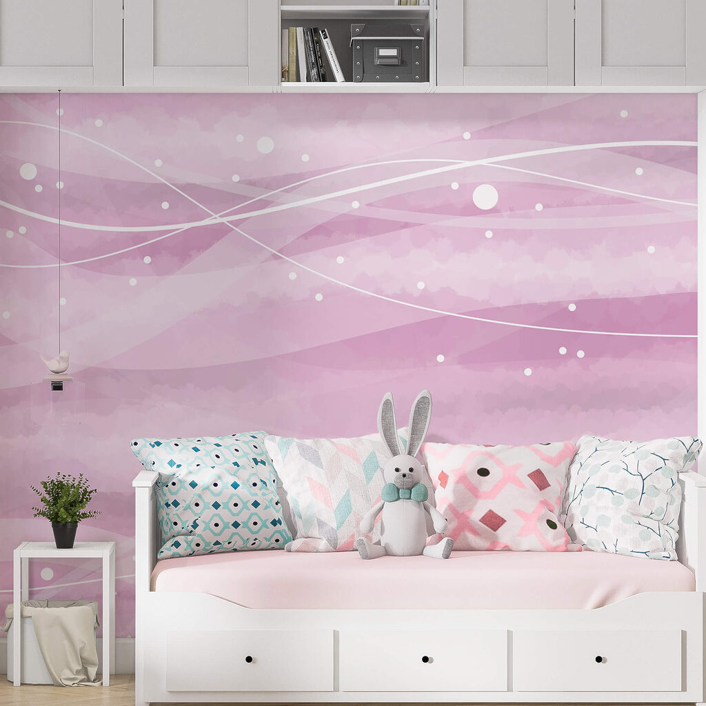 Fundo rosa com linhas e pontos brancos Fundo rosa com linhas e pontos brancos