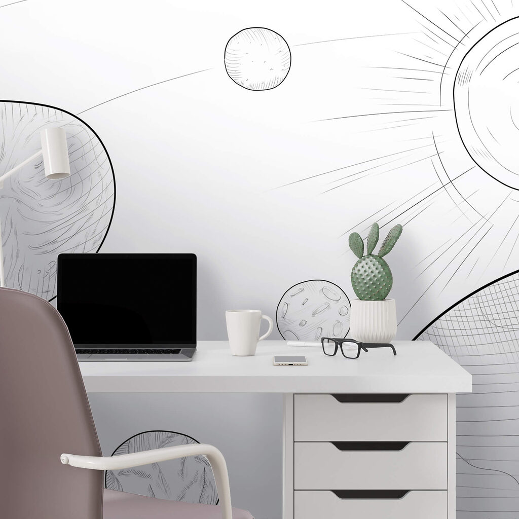 Desenho dos planetas e do sol