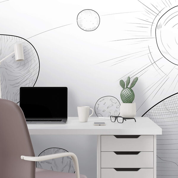 Desenho dos planetas e do sol