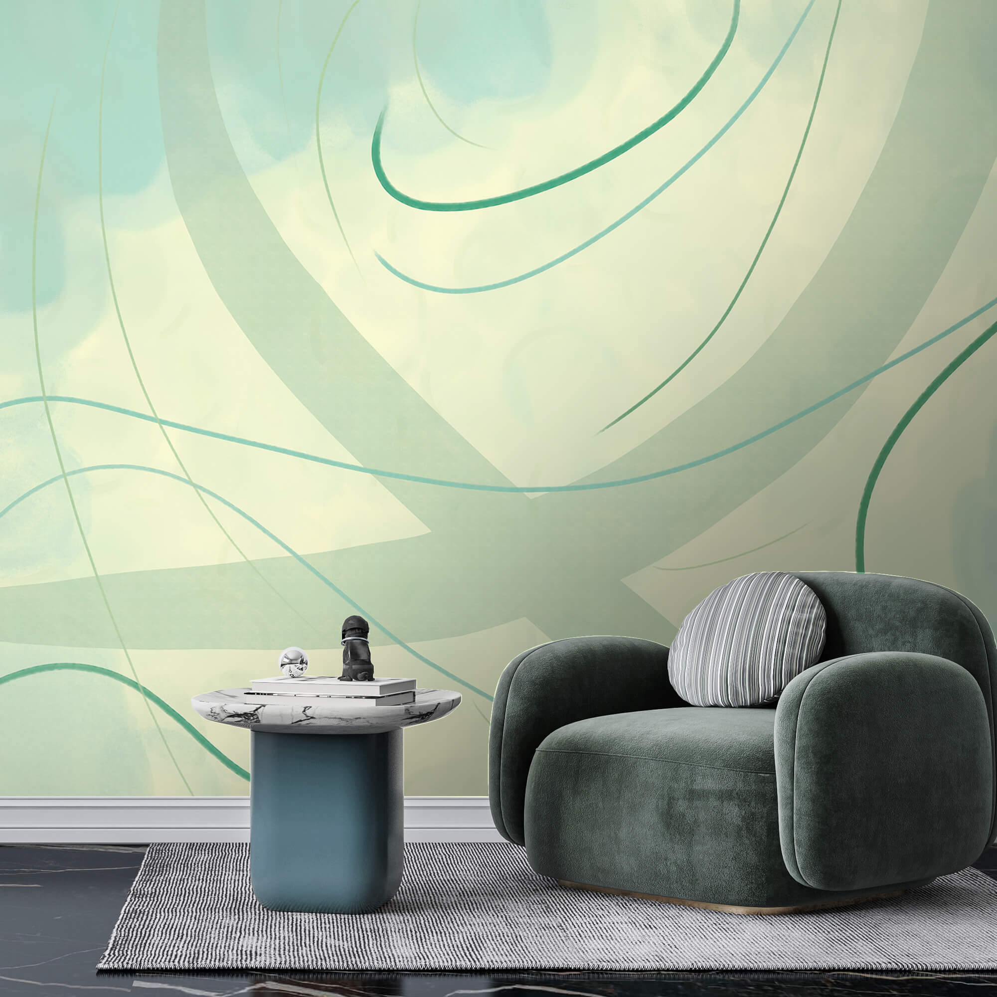 Suaves espirais de cor e forma