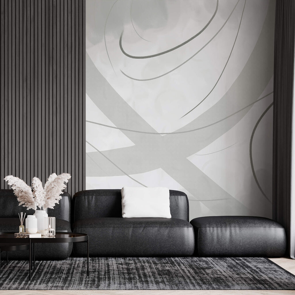 Fundo branco e cinza com linhas e curvas Fundo branco e cinza com linhas e curvas