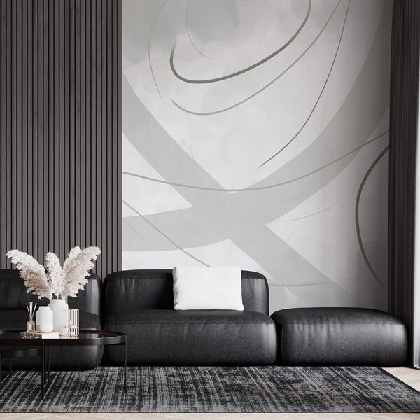 Fundo branco e cinza com linhas e curvas Fundo branco e cinza com linhas e curvas