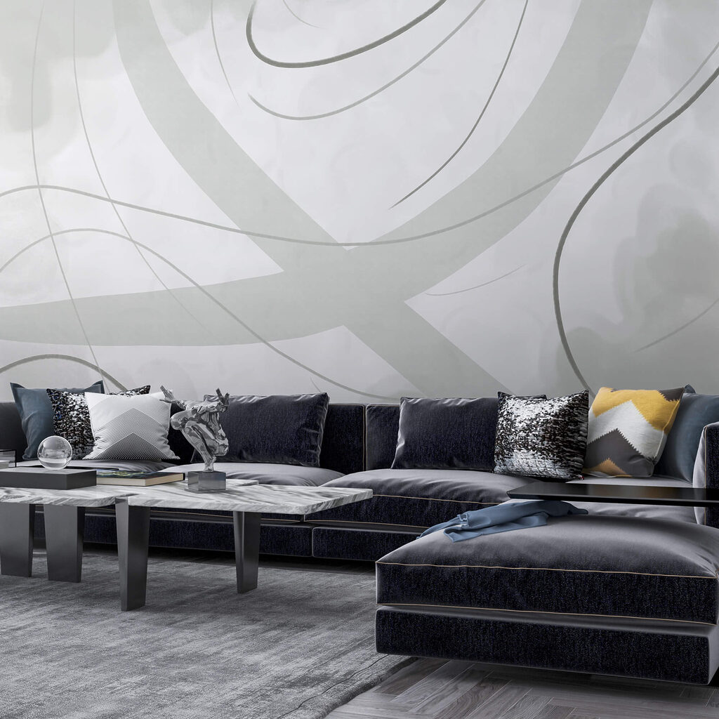 Fundo branco e cinza com linhas e curvas Fundo branco e cinza com linhas e curvas