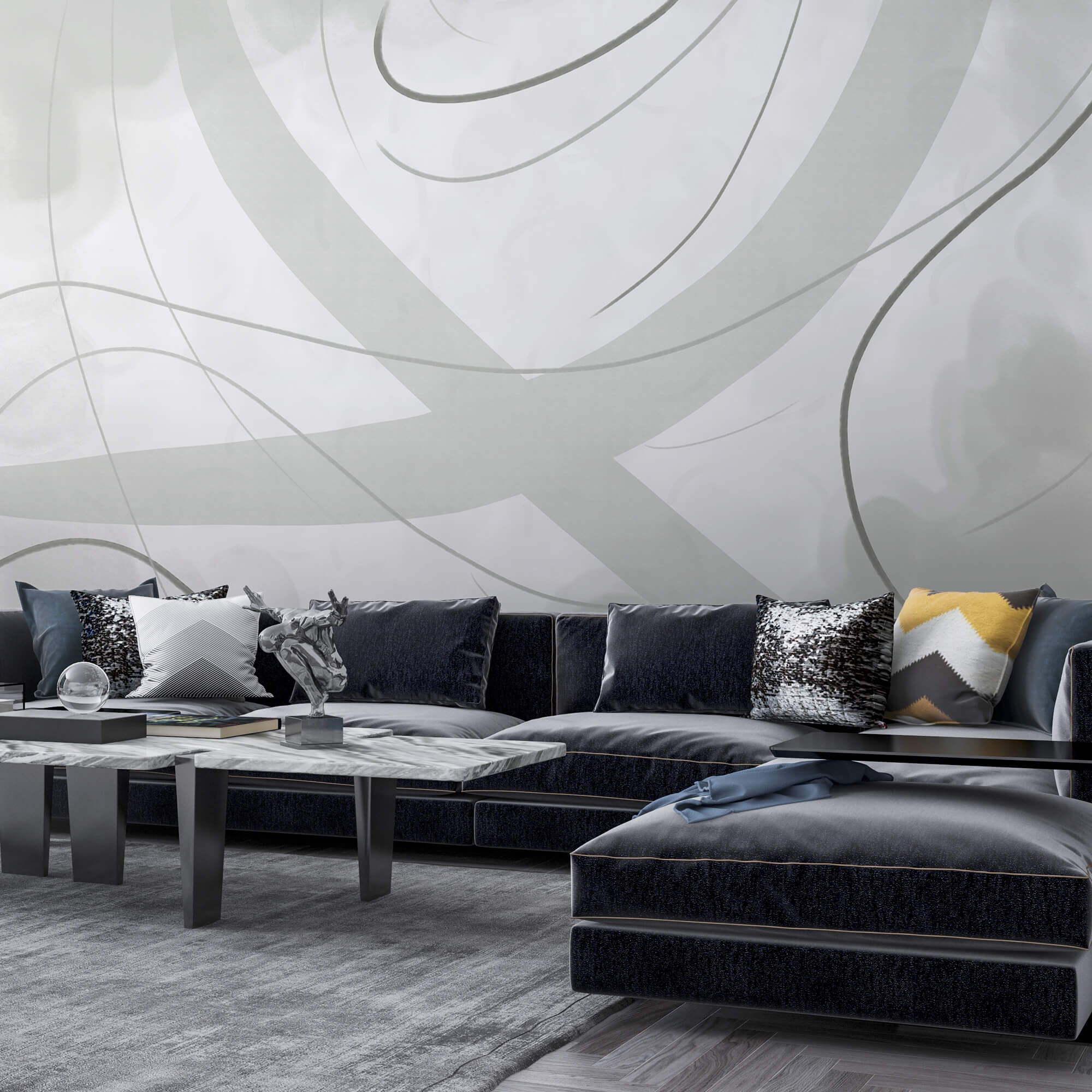 Fundo branco e cinza com linhas e curvas Fundo branco e cinza com linhas e curvas