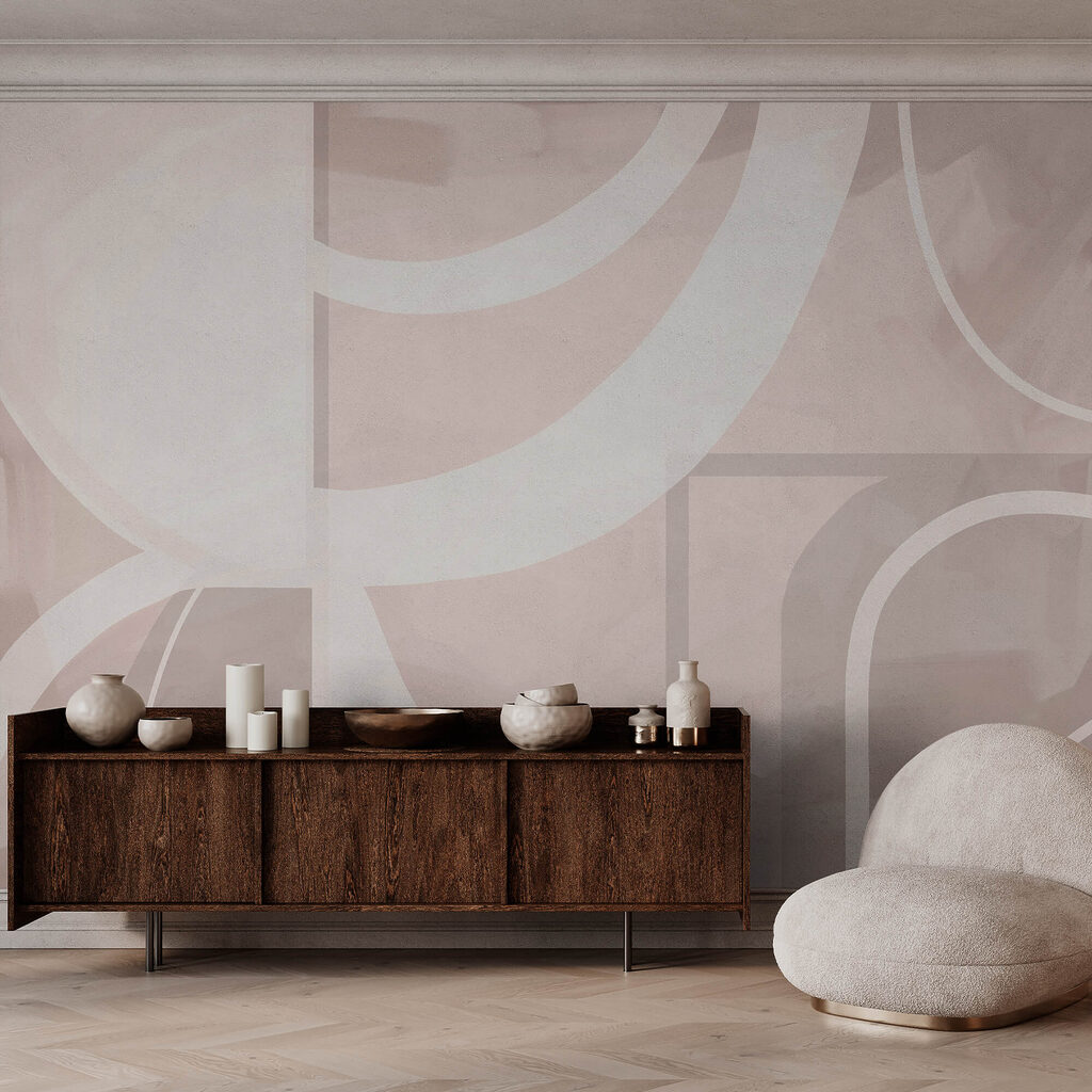 Formas abstratas em tons pastéis suaves