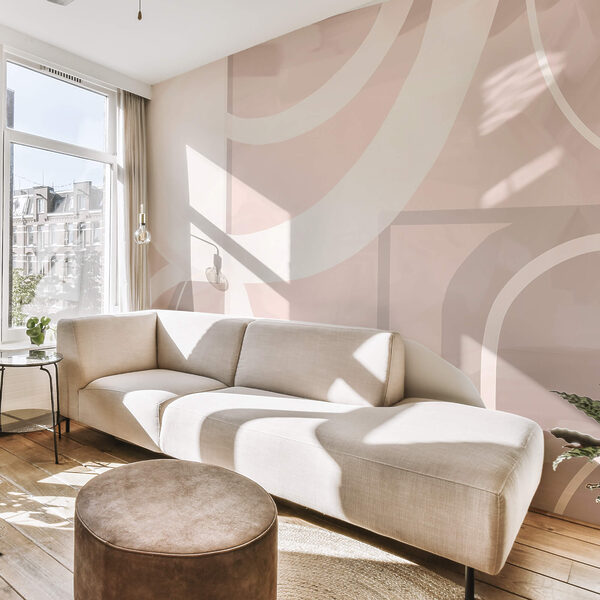 Formas abstratas em tons pastéis suaves