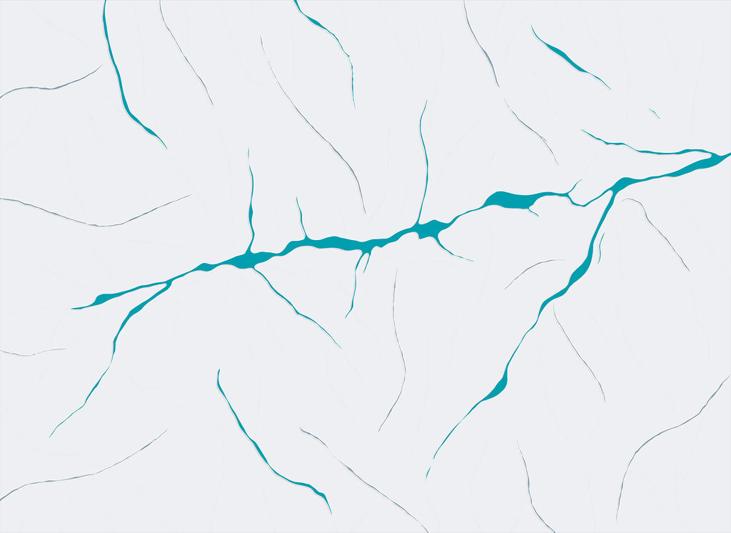 Blue lines on a white surface