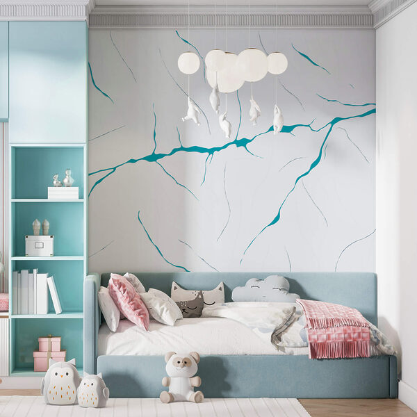 Linhas azuis sobre uma superfície branca