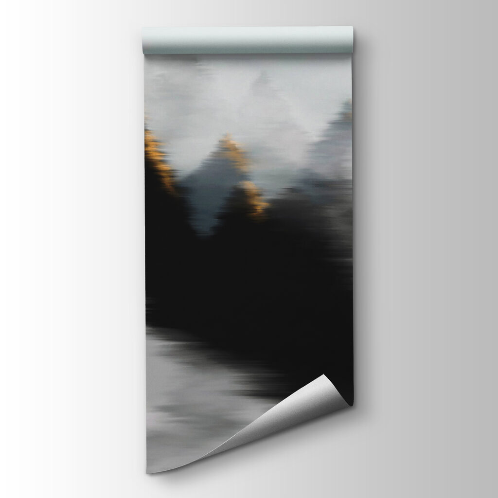 Foggy forest with trees