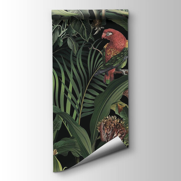 Wallpaper with birds and plants