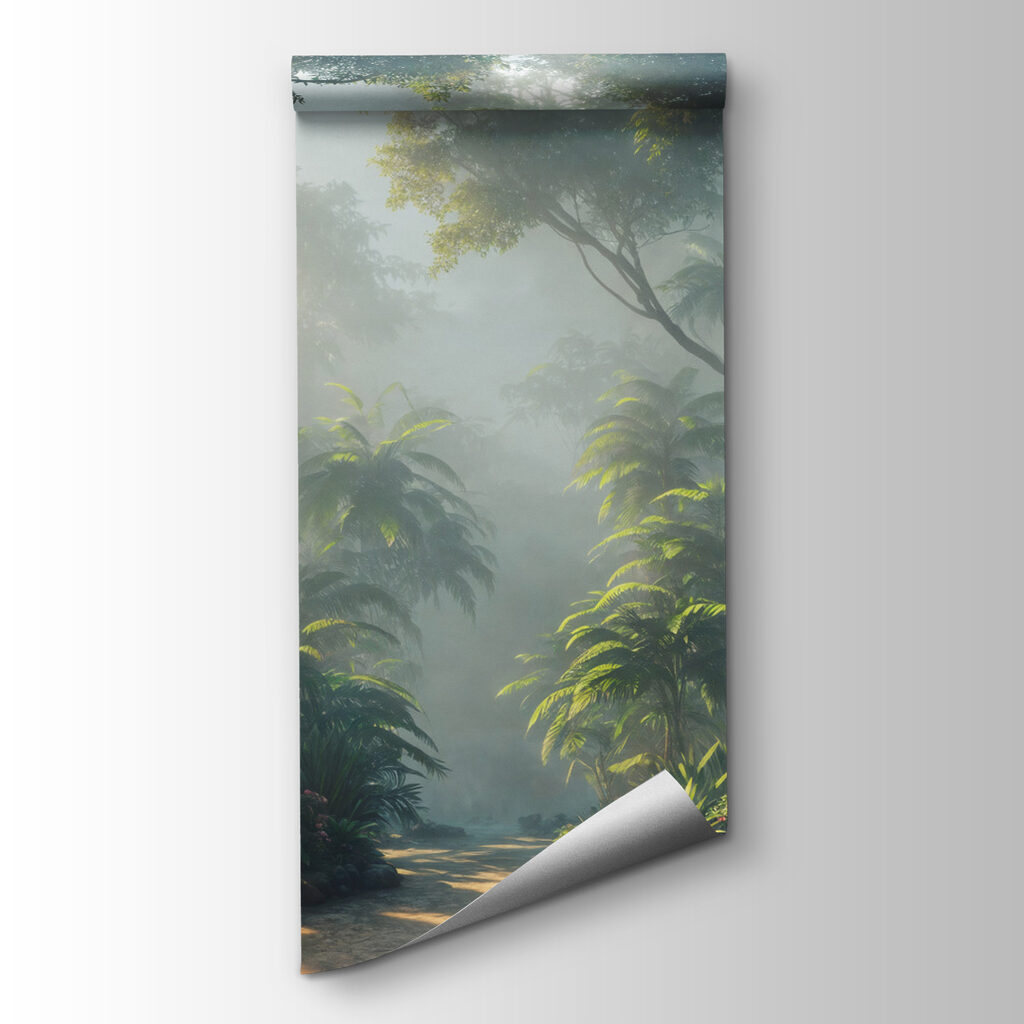 Path through a forest with trees and plants