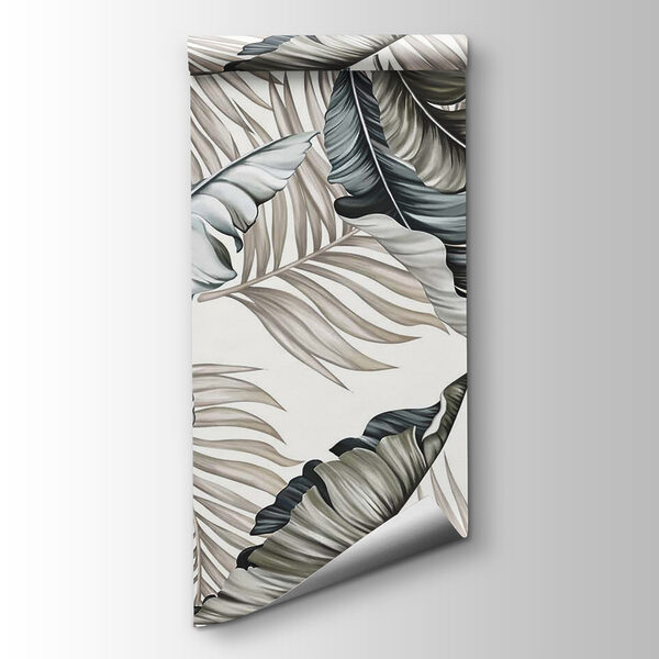 Pattern of leaves on a white background