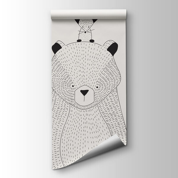 A bear with a mouse on its back