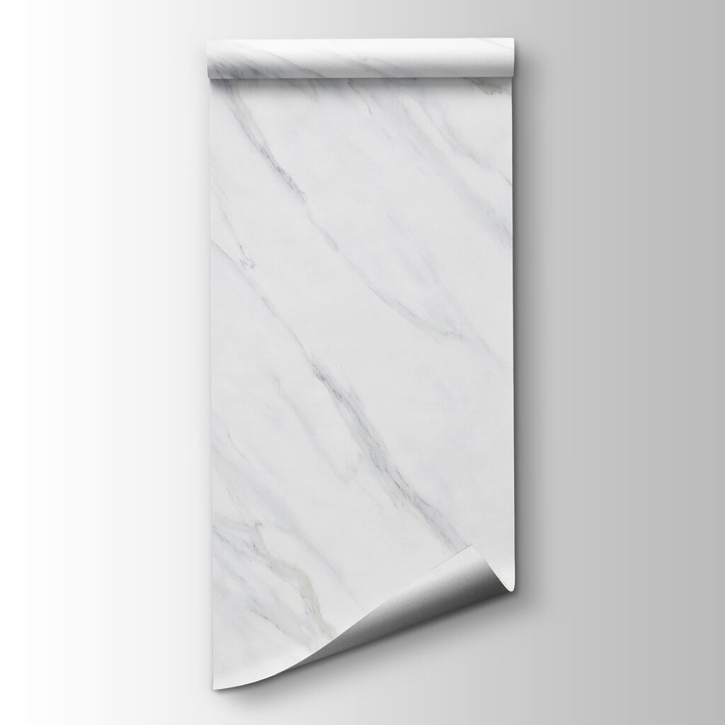 White marble surface with black veins White marble surface with black veins