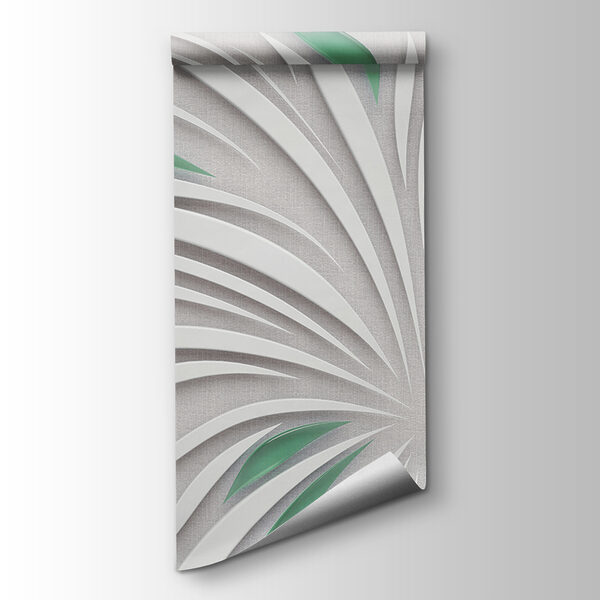 A white and green design
