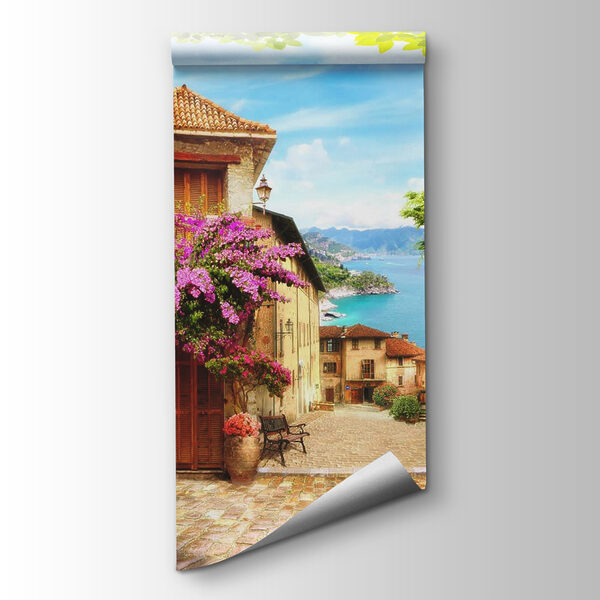 Street with flowers and trees