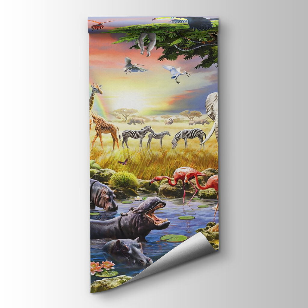 Group of animals in a river