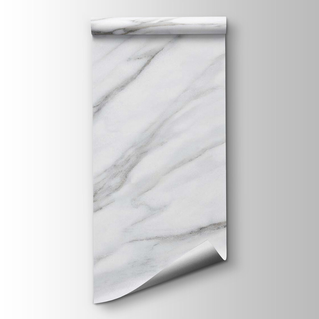 White marble surface with black veins White marble surface with black veins