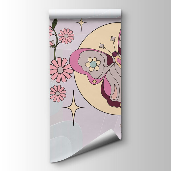 Butterfly and flowers on a white background Butterfly and flowers on a white background