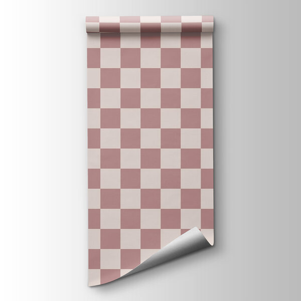 Checkered pattern with pink squares Checkered pattern with pink squares