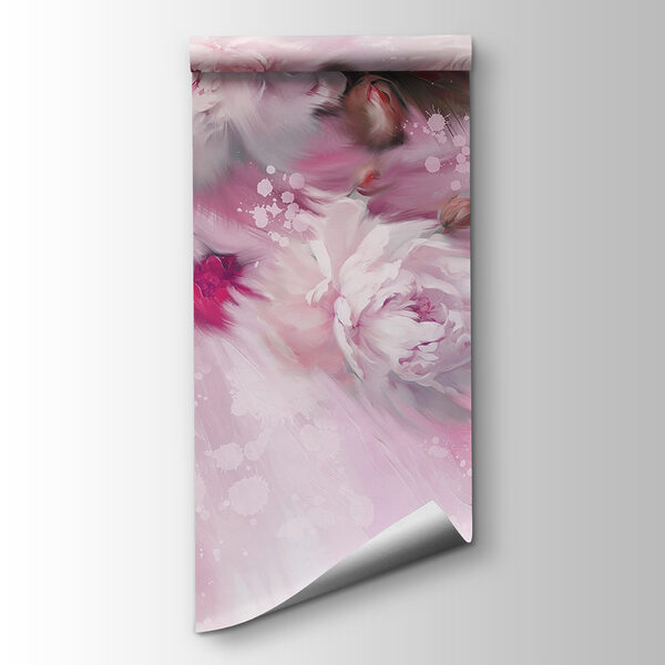 Painting of flowers on a pink background Painting of flowers on a pink background