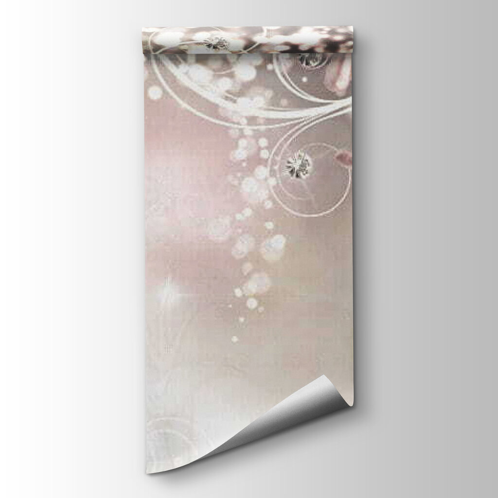 Pink satin flowers with diamonds