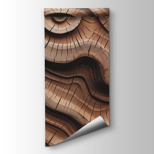 Wood carving with a spiral pattern