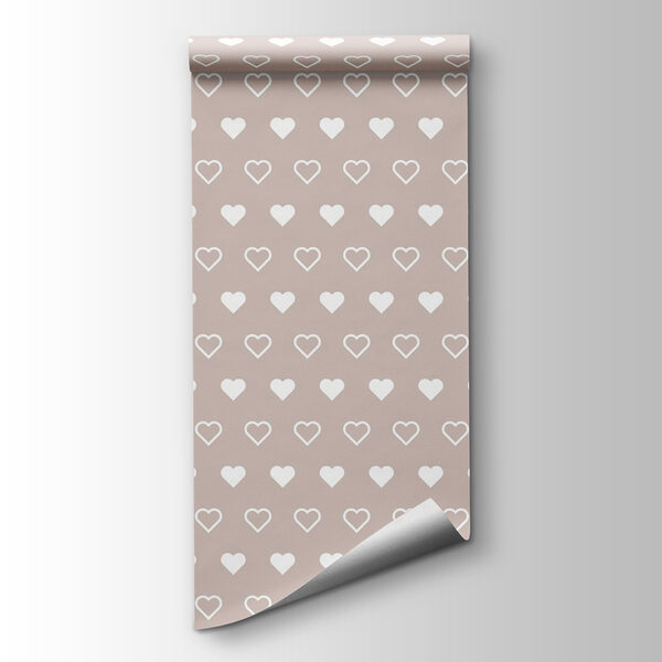 Pattern of hearts on a beige background Pattern of hearts on a beige background