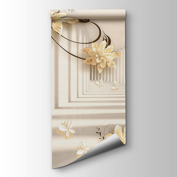 Wallpaper with flowers and butterflies Wallpaper with flowers and butterflies