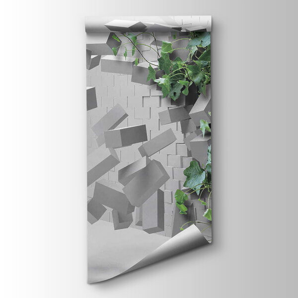 Plant breaking through a wall