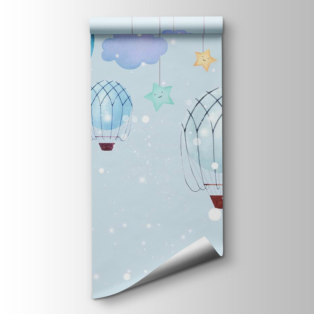 Cartoon bear holding a balloon